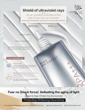 Load image into Gallery viewer, Legend Age Whitening Sunscreen is 3 In 1: Sunblock / Brightening / Multi-Essence Nourishing SPF 50+ PA+++. High efficient sunscreen, safe to use for all skin types