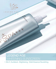 Load image into Gallery viewer, Legend Age Whitening Sunscreen is 3 In 1: Sunblock / Brightening / Multi-Essence Nourishing SPF 50+ PA+++. High efficient sunscreen, safe to use for all skin types