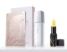 Load image into Gallery viewer, High end 3 in 1 Legend Age Advanced Hydrating Mask gives you plumping, nourishing and healthy-looking glow; 3 in 1 Legend Age Emulsion Spray has also high end ingredients (toner, essence & emulsion) can hydrate and trap moisture; Legend Age Lipstick is highly moisturizing and also show pinkish color and has no stains on cups