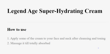 Load image into Gallery viewer, Legend Age Super-hydrating cream is an anti-aging skin care product, it will reduce the fine wrinkles and nourish the skin and keep you a plumping and younger look